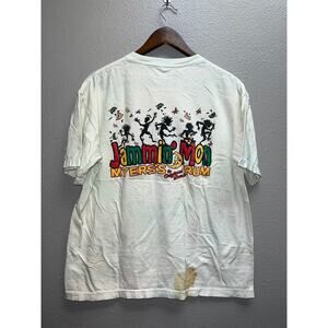 Vintage Myers Rum Shirt Jammin Mon The Original Dark Rum Liquor Stained Stain L